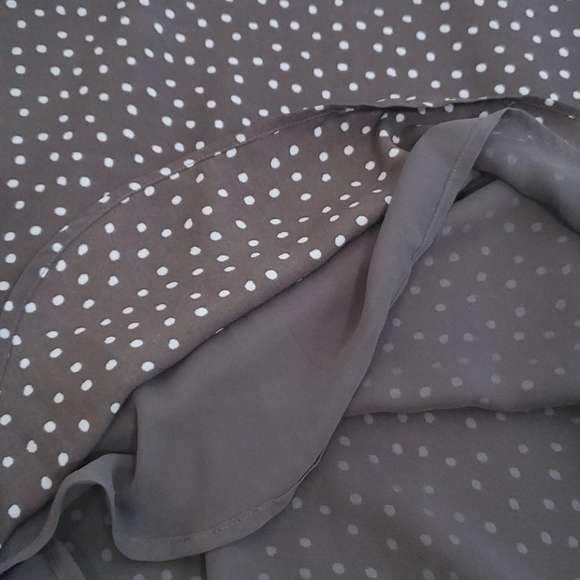 Loft Gray and Blue Polka Dot Raceback Spaghetti Strap Dressy Camisole Tank Top - Picture 5 of 6